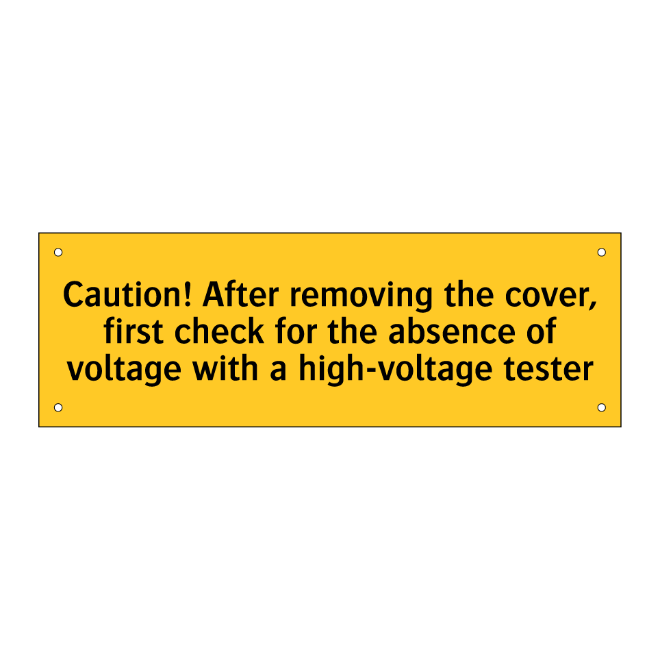 Caution! After removing the cover, first check for the absence of voltage with a high-voltage tester