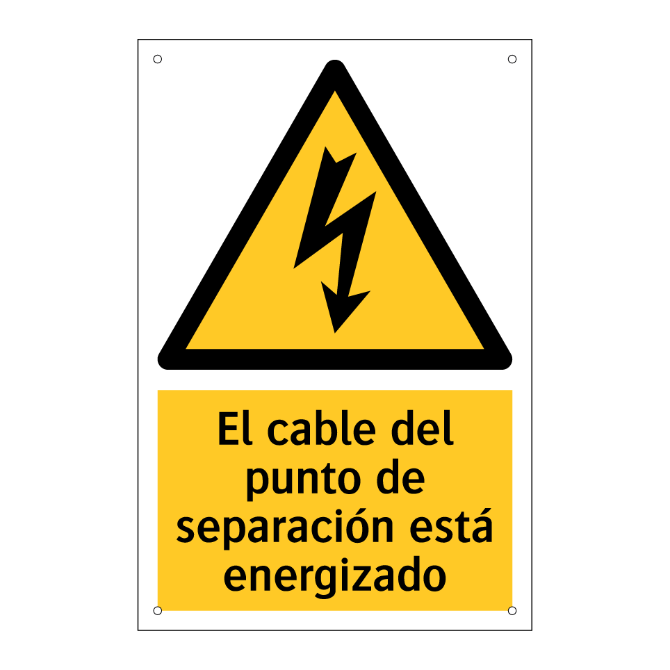 El cable del punto de separación está energizado