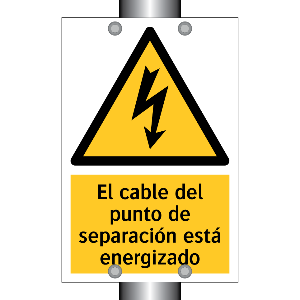 El cable del punto de separación está energizado
