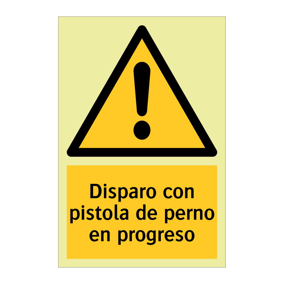 Disparo con pistola de perno en progreso