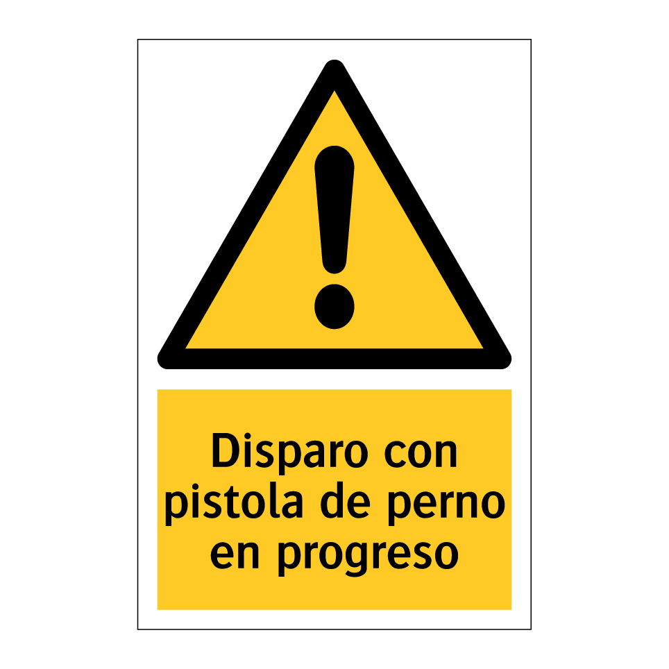 Disparo con pistola de perno en progreso