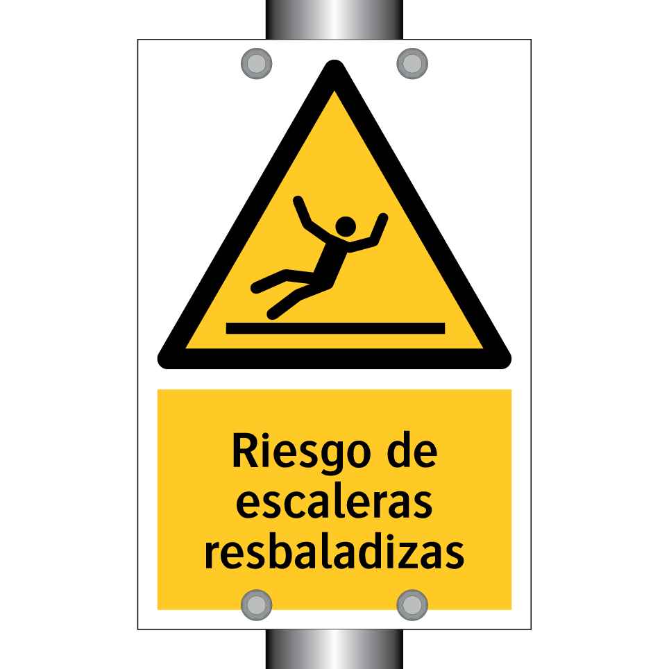 Riesgo de escaleras resbaladizas