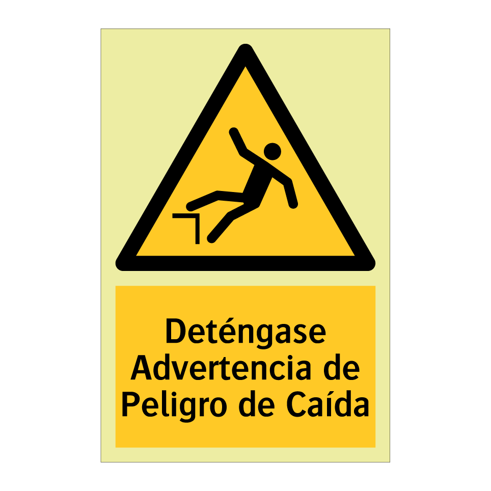 Deténgase Advertencia de Peligro de Caída