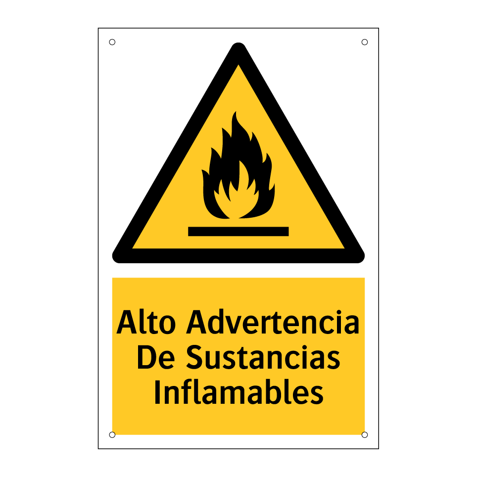 Alto Advertencia De Sustancias Inflamables