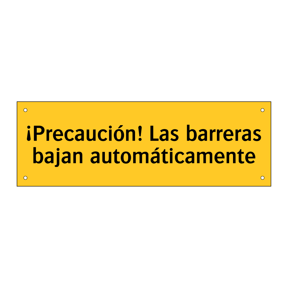 ¡Precaución! Las barreras bajan automáticamente