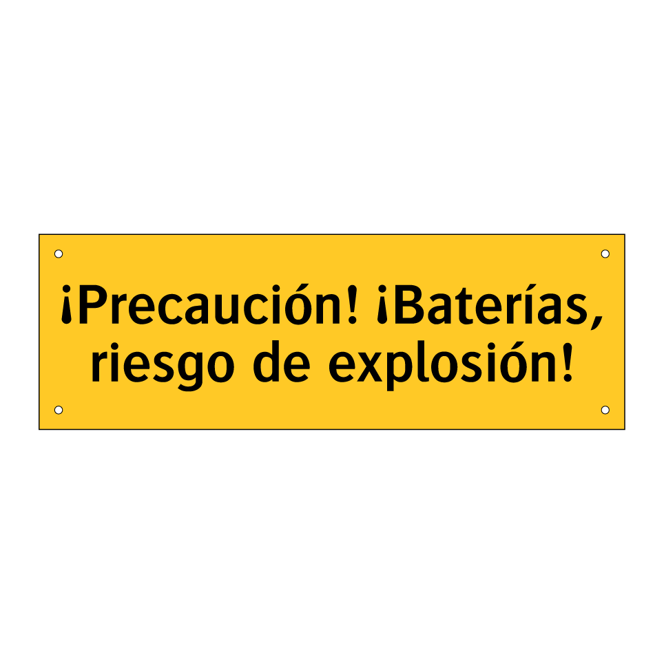 ¡Precaución! ¡Baterías, riesgo de explosión!