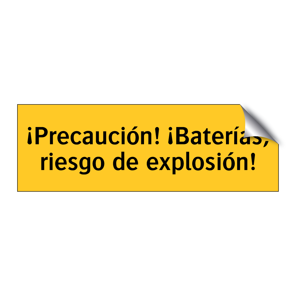 ¡Precaución! ¡Baterías, riesgo de explosión!