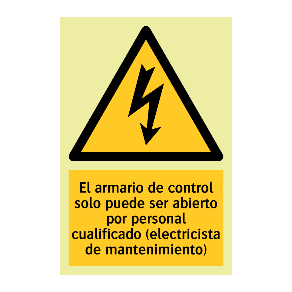 El armario de control solo puede ser abierto por personal cualificado (electricista de mantenimiento)