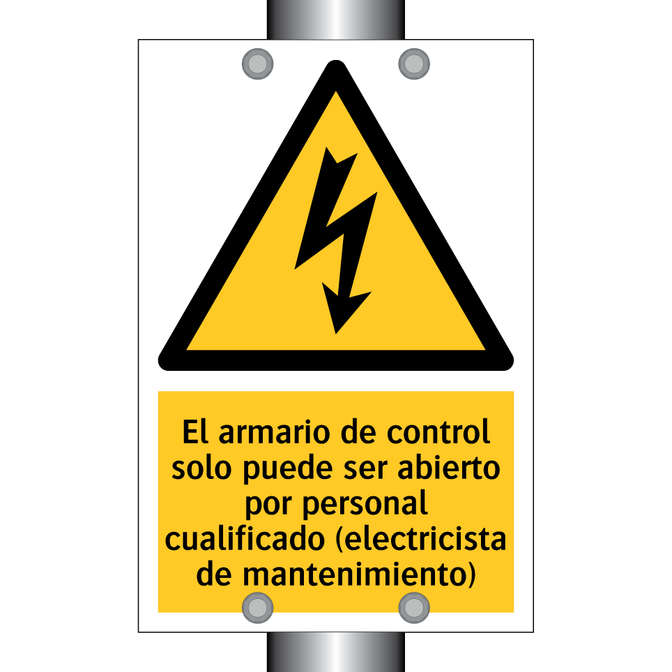 El armario de control solo puede ser abierto por personal cualificado (electricista de mantenimiento)
