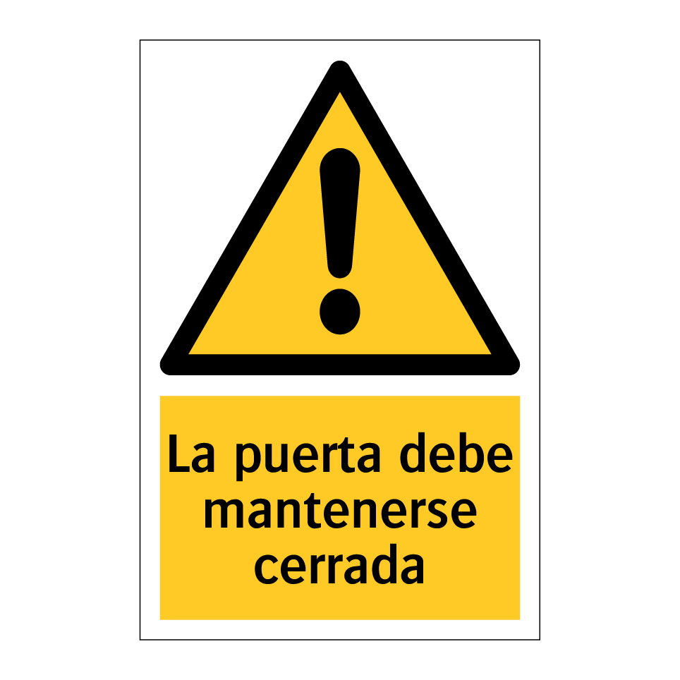 La puerta debe mantenerse cerrada