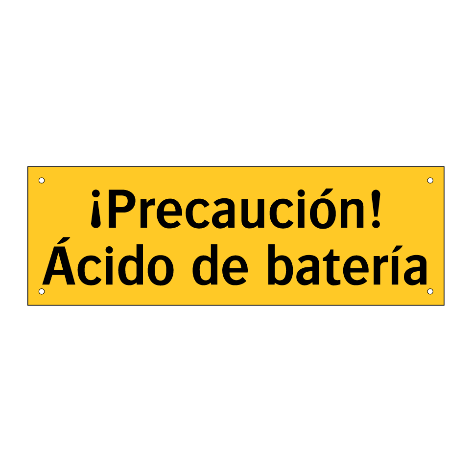 ¡Precaución! Ácido de batería
