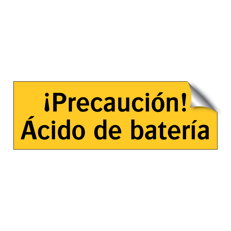 ¡Precaución! Ácido de batería