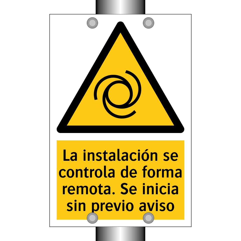 La instalación se controla de forma remota. Se inicia sin previo aviso