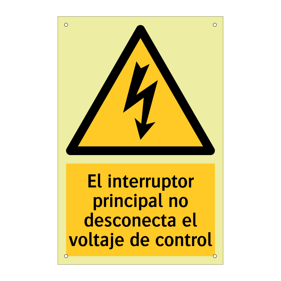 El interruptor principal no desconecta el voltaje de control