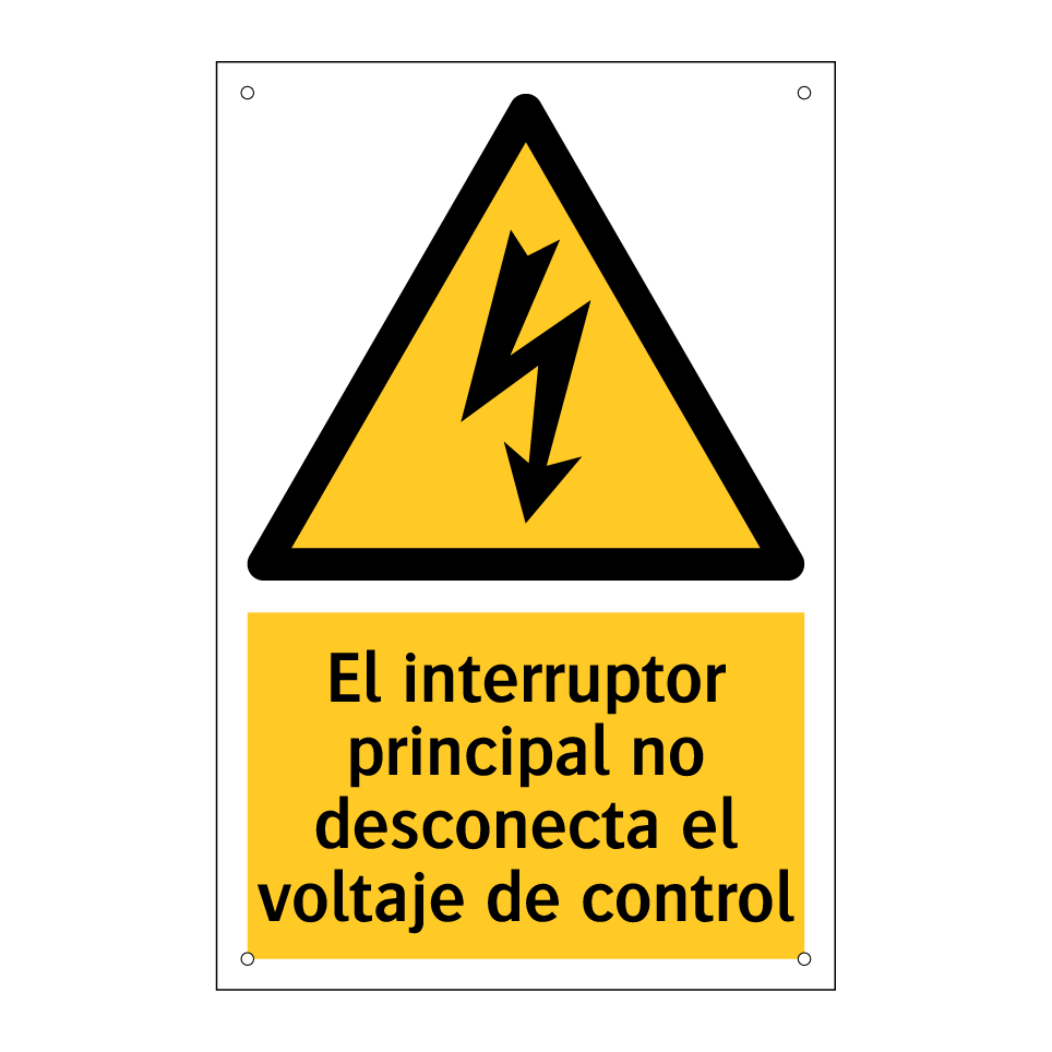 El interruptor principal no desconecta el voltaje de control