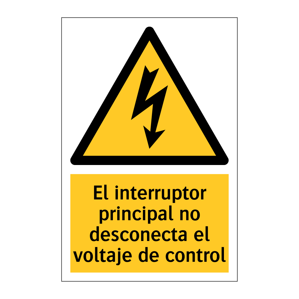 El interruptor principal no desconecta el voltaje de control