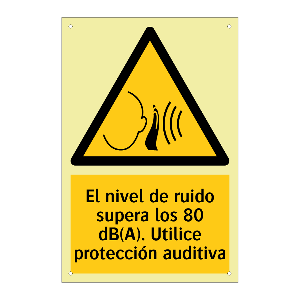 El nivel de ruido supera los 80 dB(A). Utilice protección auditiva