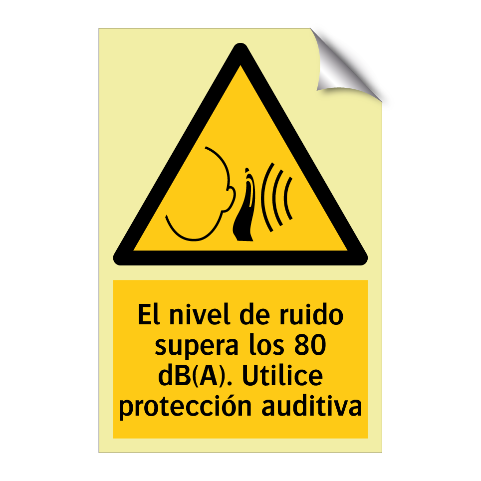 El nivel de ruido supera los 80 dB(A). Utilice protección auditiva