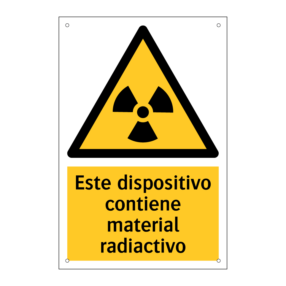 Este dispositivo contiene material radiactivo