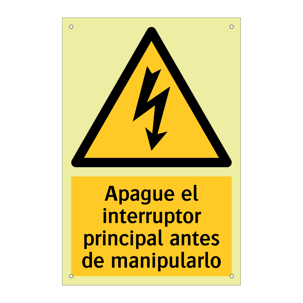 Apague el interruptor principal antes de manipularlo