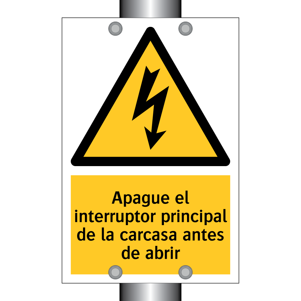 Apague el interruptor principal de la carcasa antes de abrir