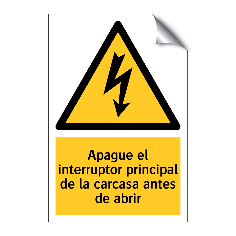 Apague el interruptor principal de la carcasa antes de abrir