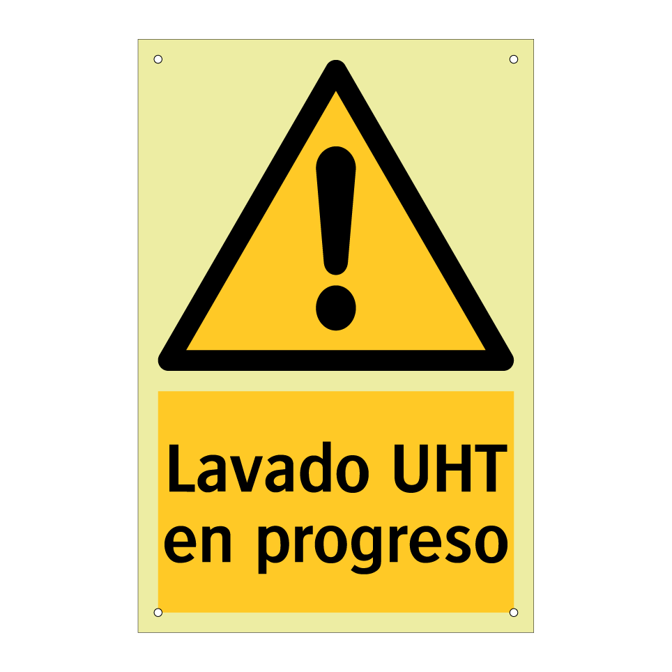 Lavado UHT en progreso