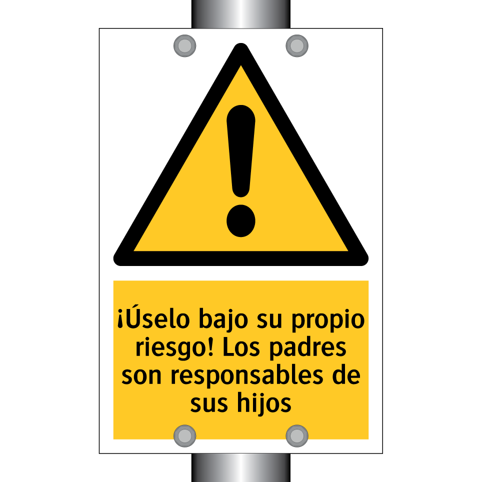 ¡Úselo bajo su propio riesgo! Los padres son responsables de sus hijos