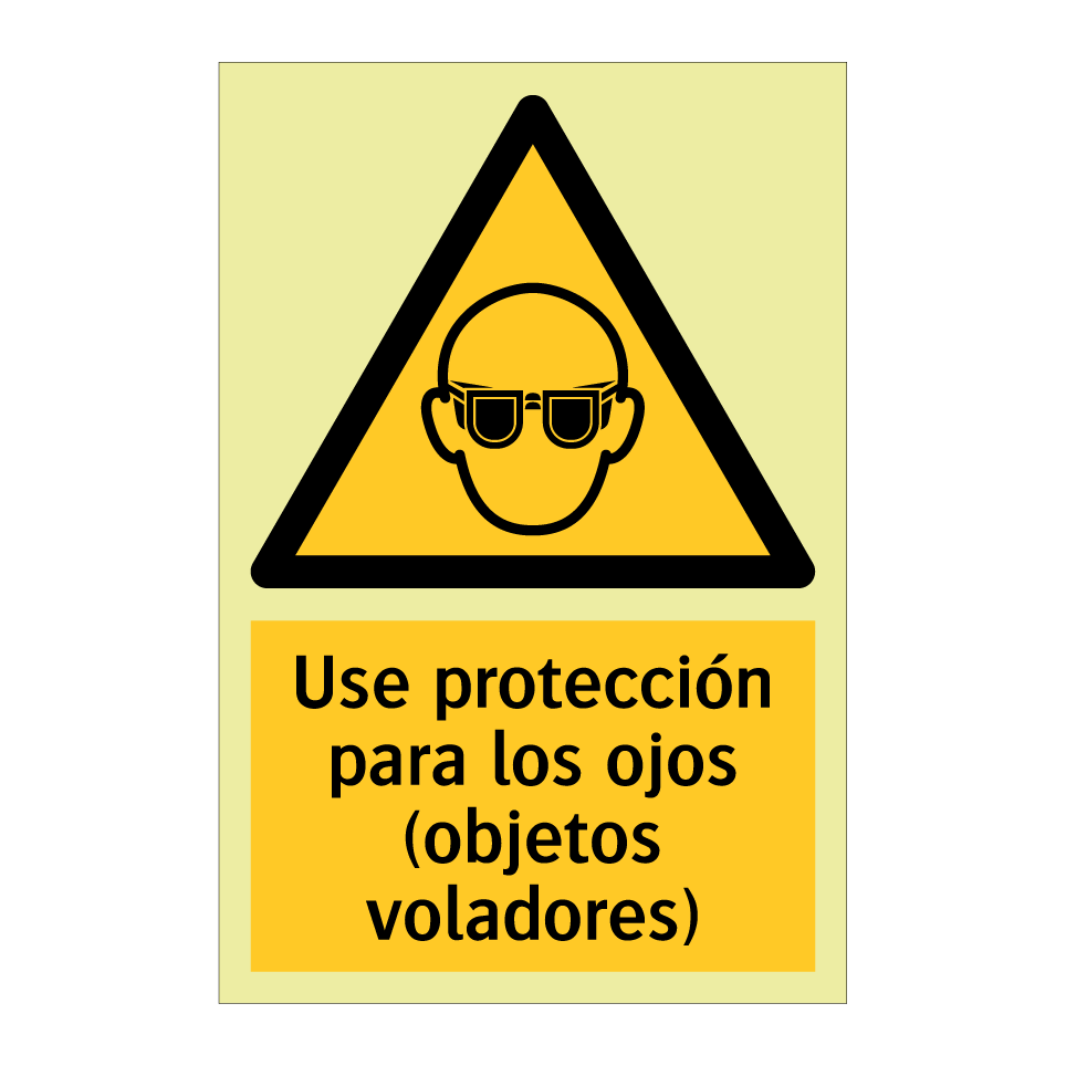 Use protección para los ojos (objetos voladores)