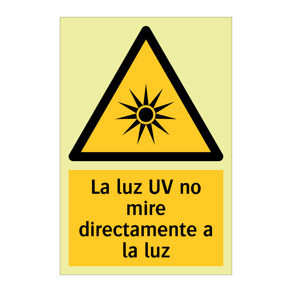 La luz UV no mire directamente a la luz