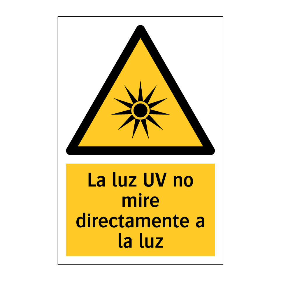 La luz UV no mire directamente a la luz
