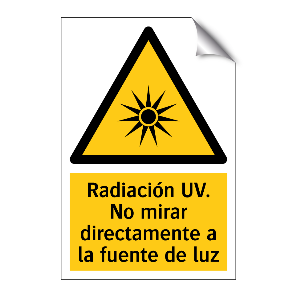 Radiación UV. No mirar directamente a la fuente de luz