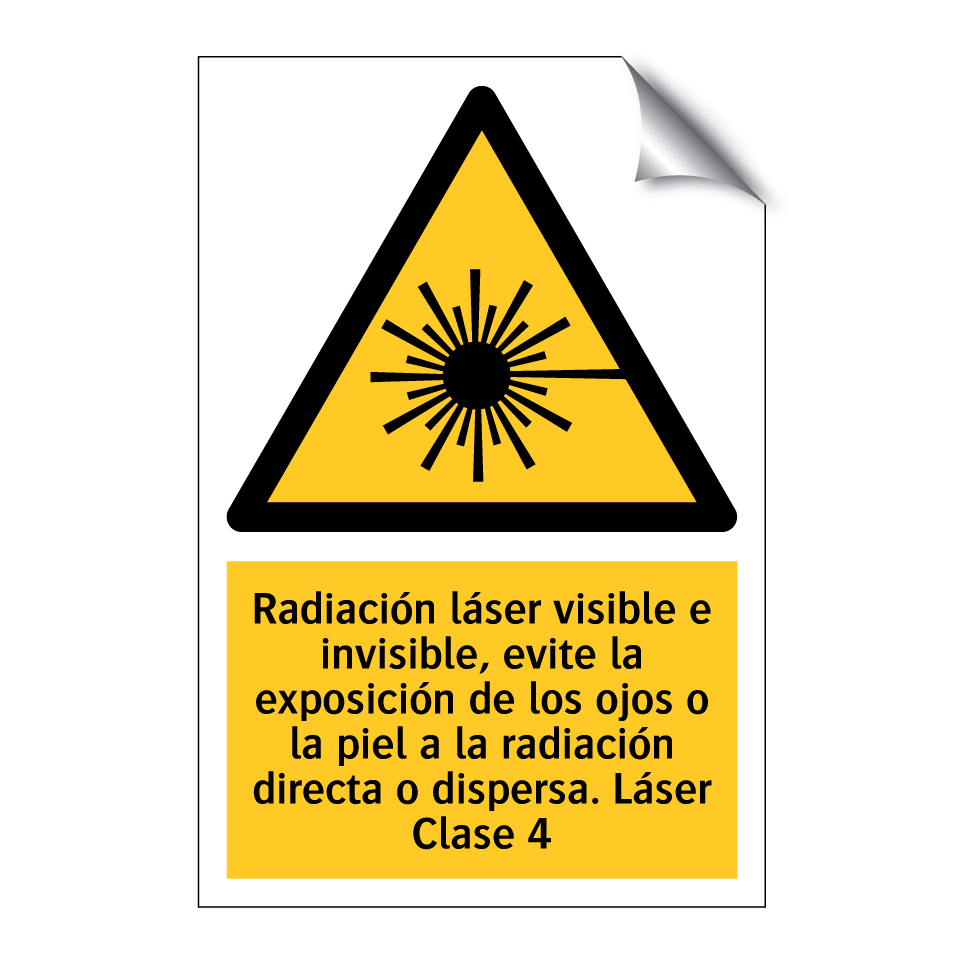 Radiación láser visible e invisible, evite la exposición de los ojos o la piel a la radiación directa o dispersa. Láser Clase 4