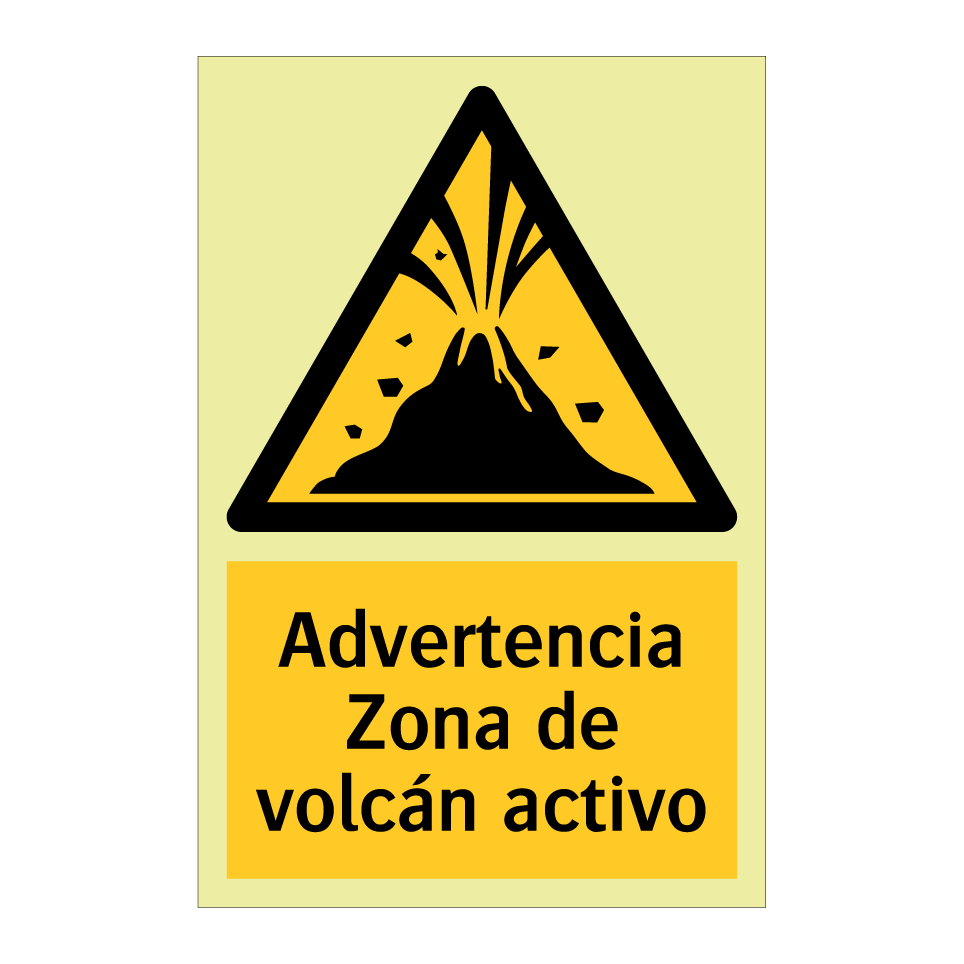 Advertencia Zona de volcán activo