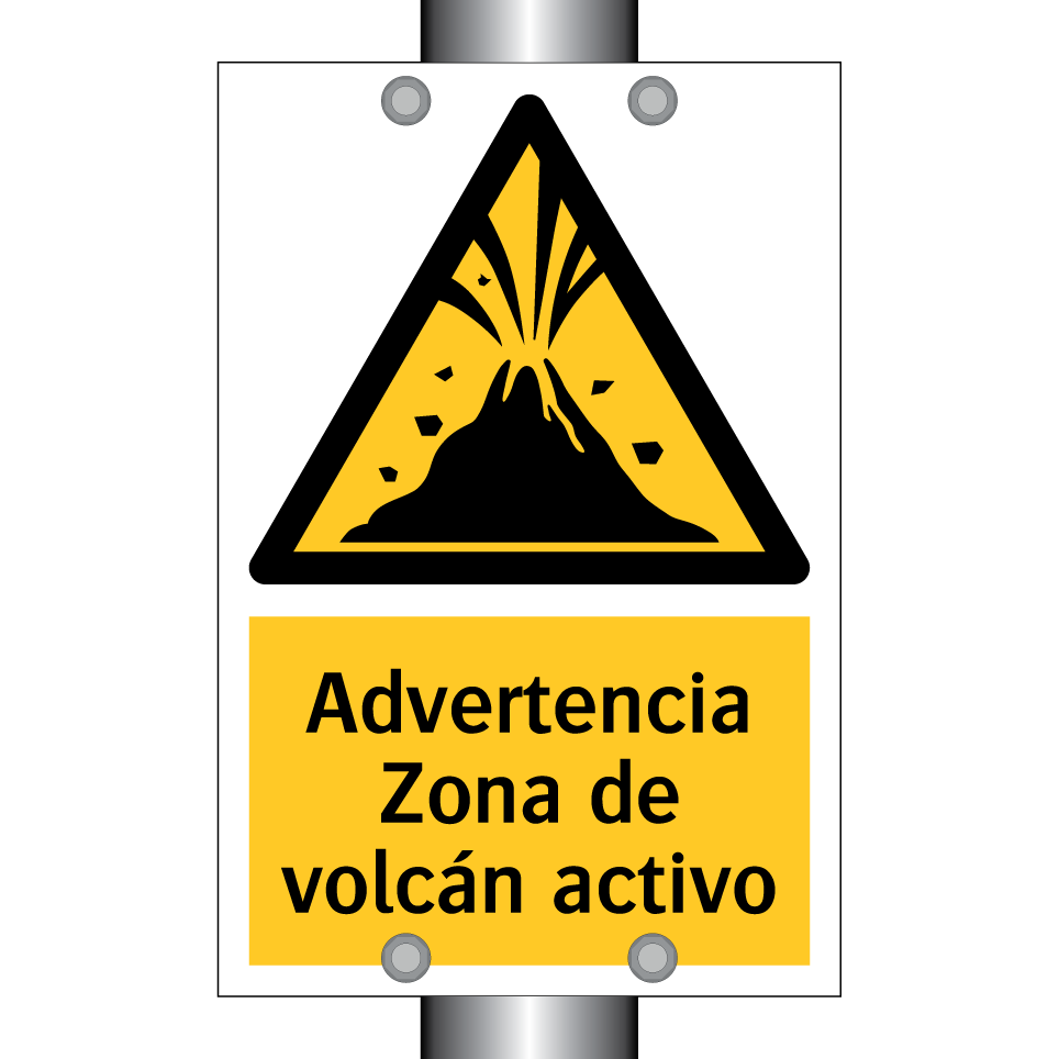 Advertencia Zona de volcán activo