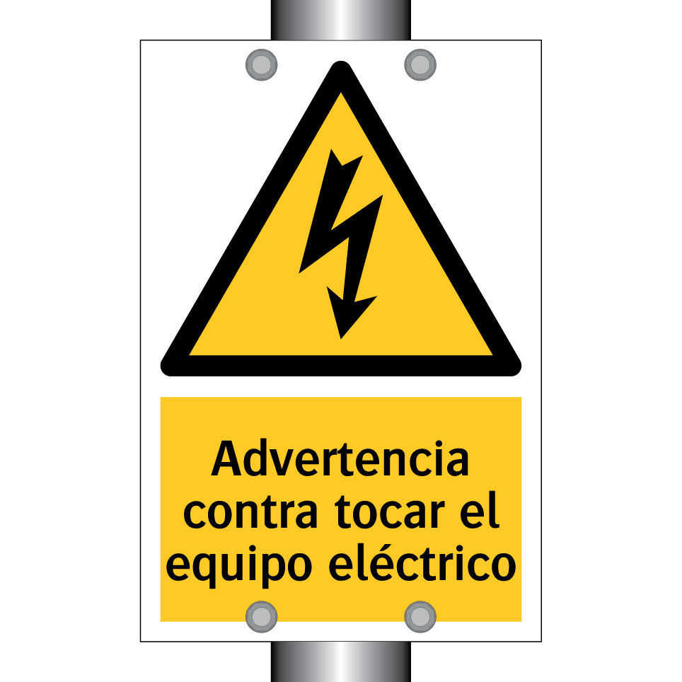 Advertencia contra tocar el equipo eléctrico