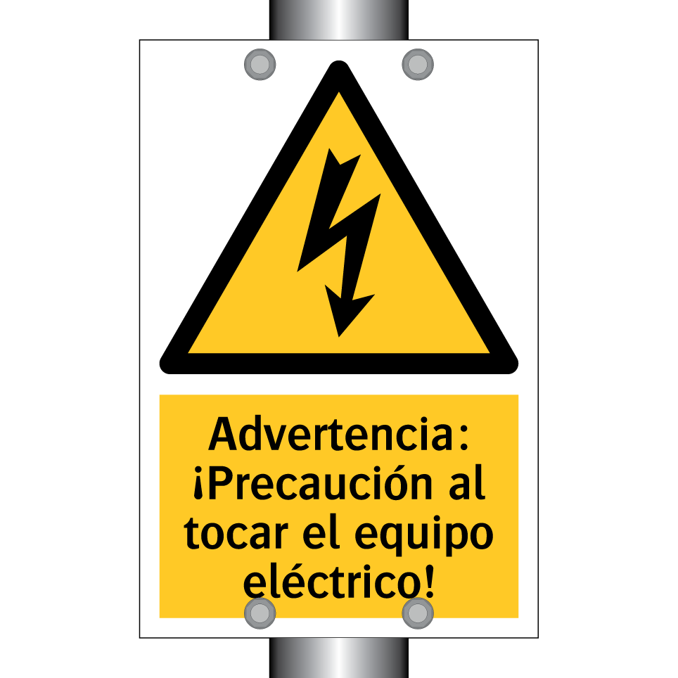 Advertencia: ¡Precaución al tocar el equipo eléctrico!
