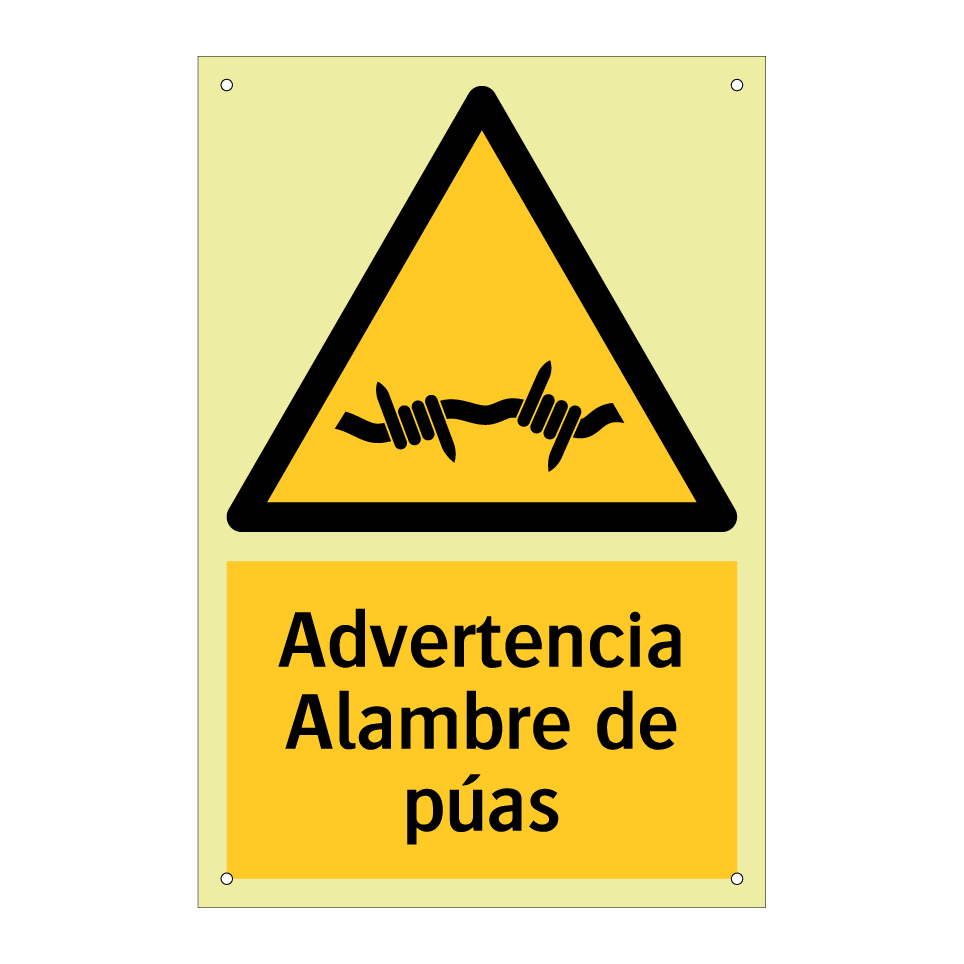 Advertencia Alambre de púas