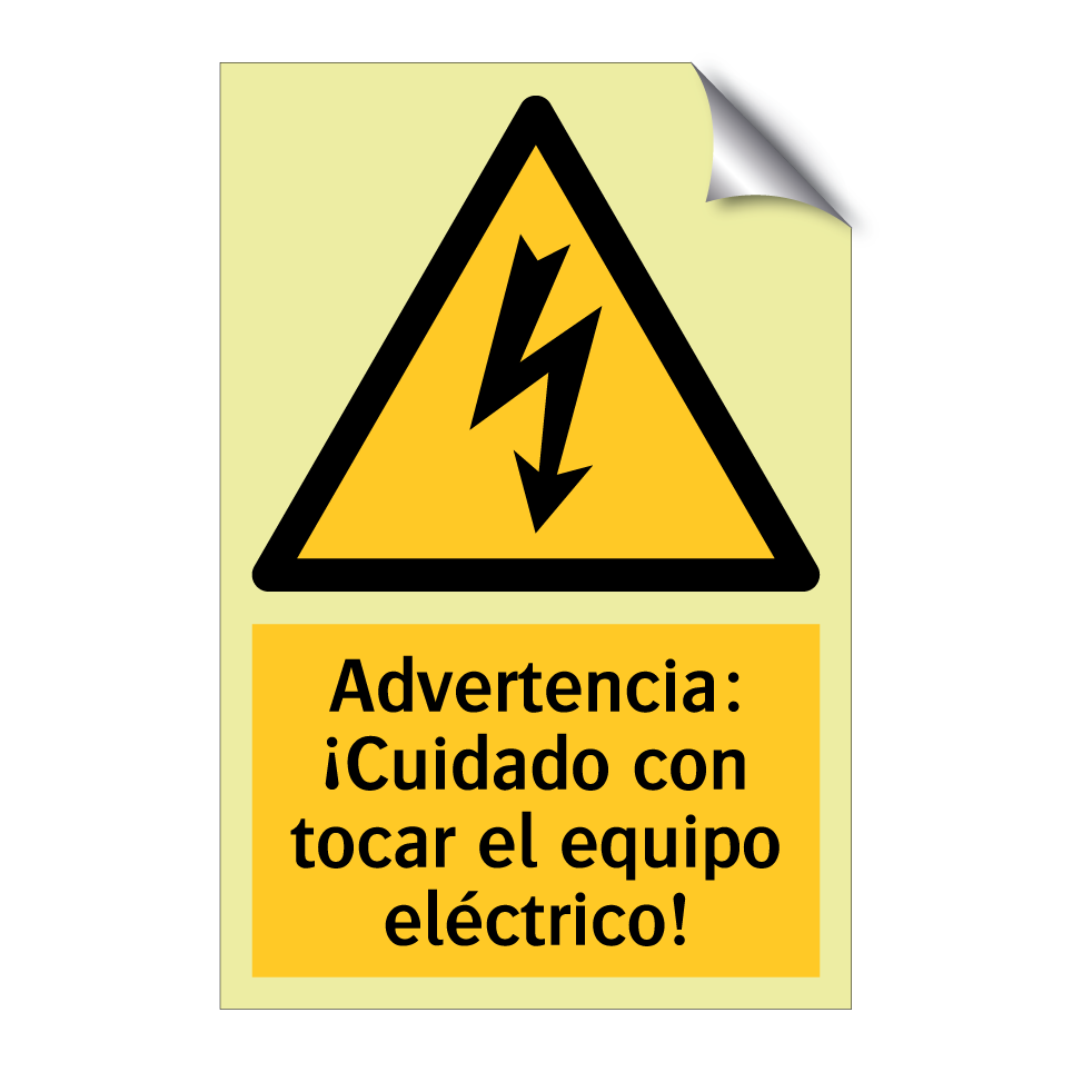 Advertencia: ¡Cuidado con tocar el equipo eléctrico!