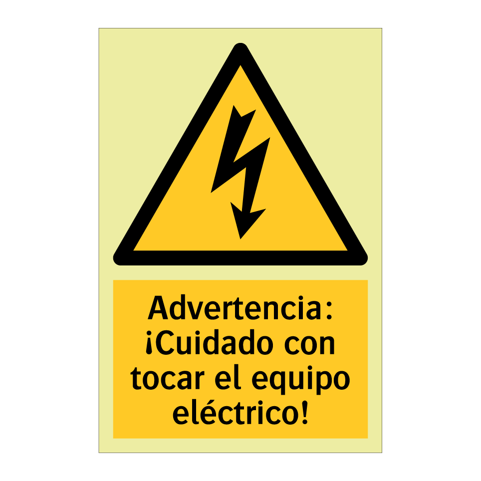 Advertencia: ¡Cuidado con tocar el equipo eléctrico!