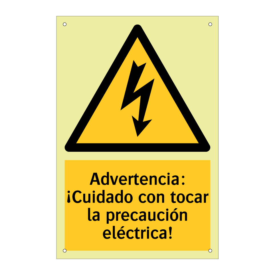 Advertencia: ¡Cuidado con tocar la precaución eléctrica!