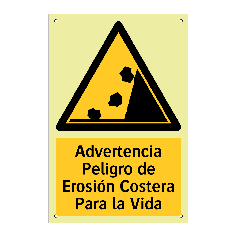 Advertencia Peligro de Erosión Costera Para la Vida