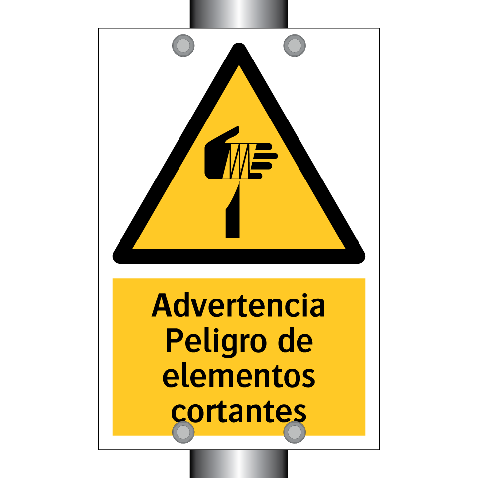 Advertencia Peligro de elementos cortantes