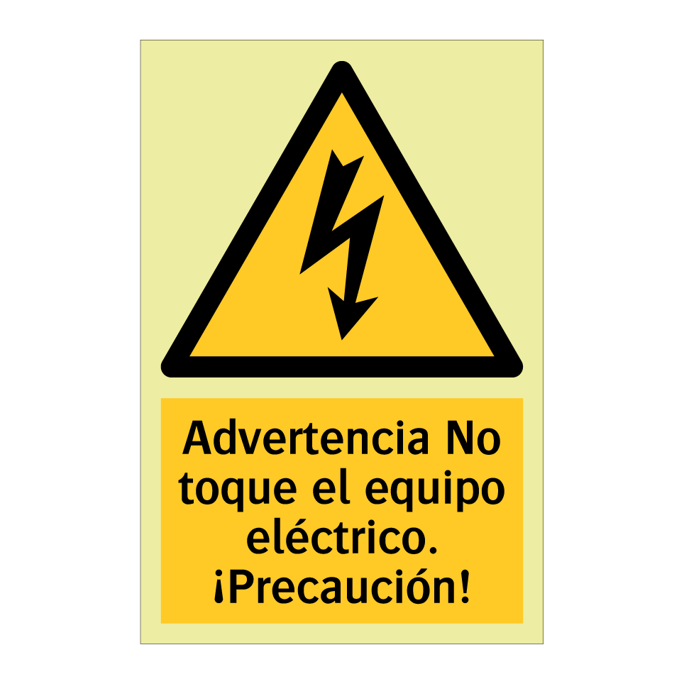 Advertencia No toque el equipo eléctrico. ¡Precaución!