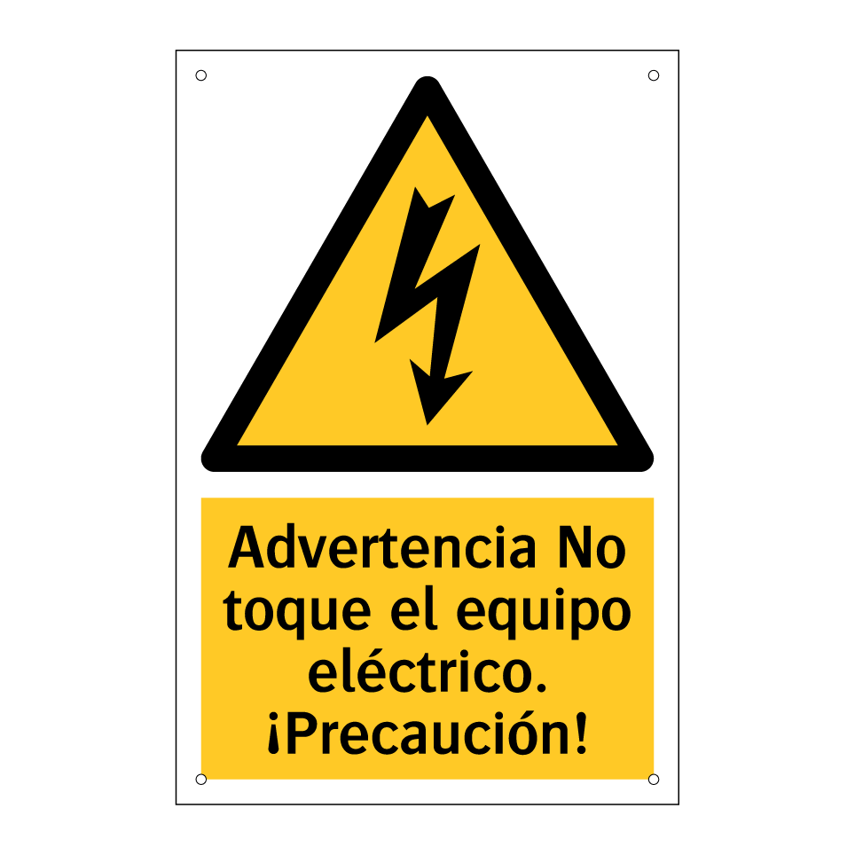 Advertencia No toque el equipo eléctrico. ¡Precaución!