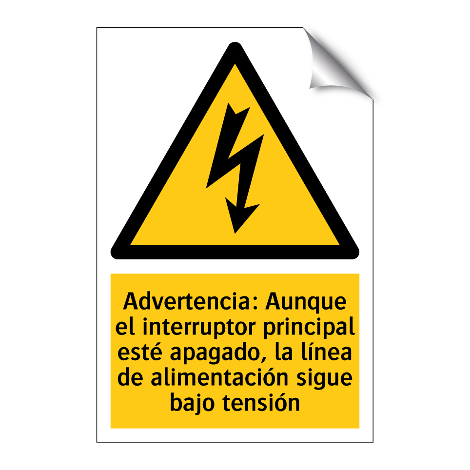 Advertencia: Aunque el interruptor principal esté apagado, la línea de alimentación sigue bajo tensión