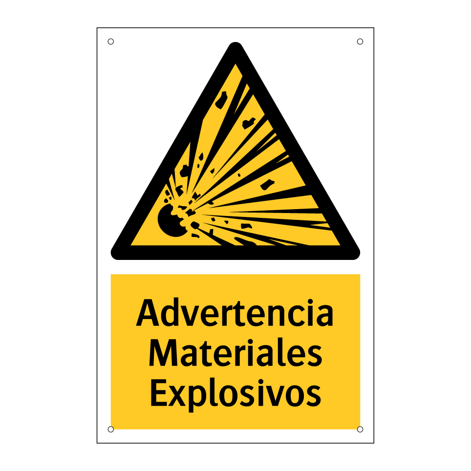 Advertencia Materiales Explosivos