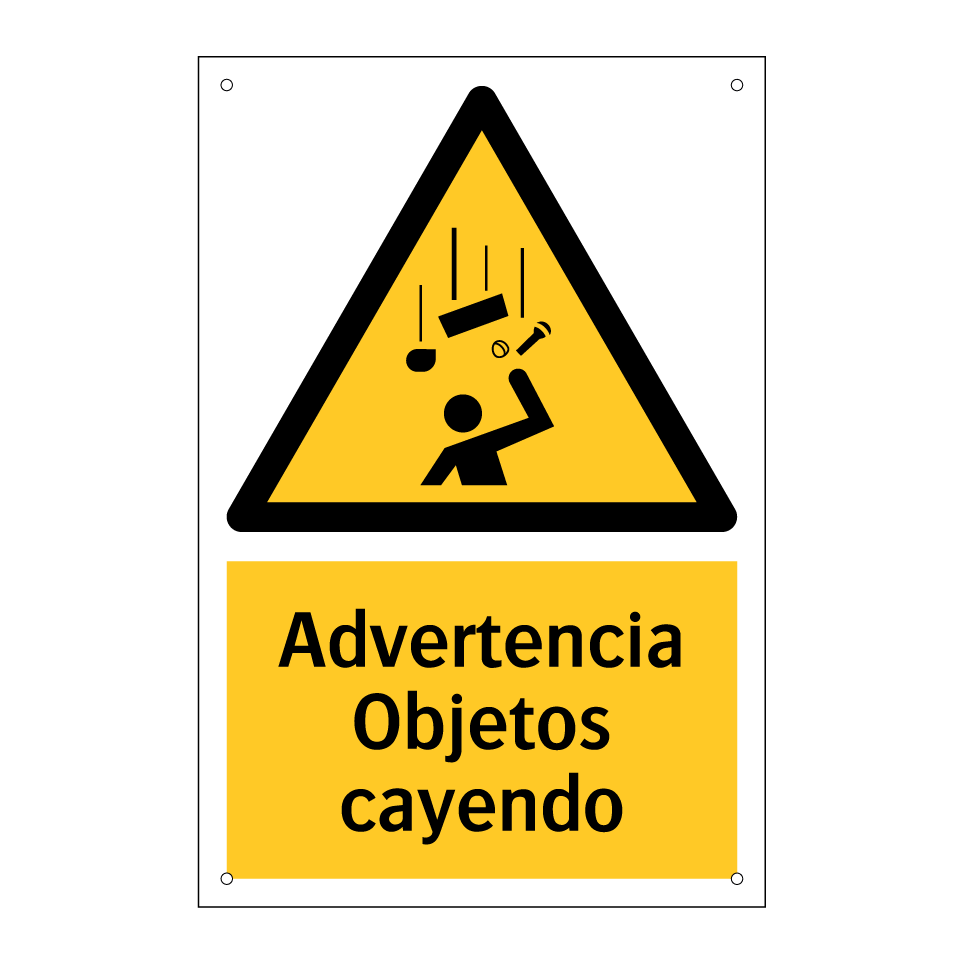 Advertencia Objetos cayendo