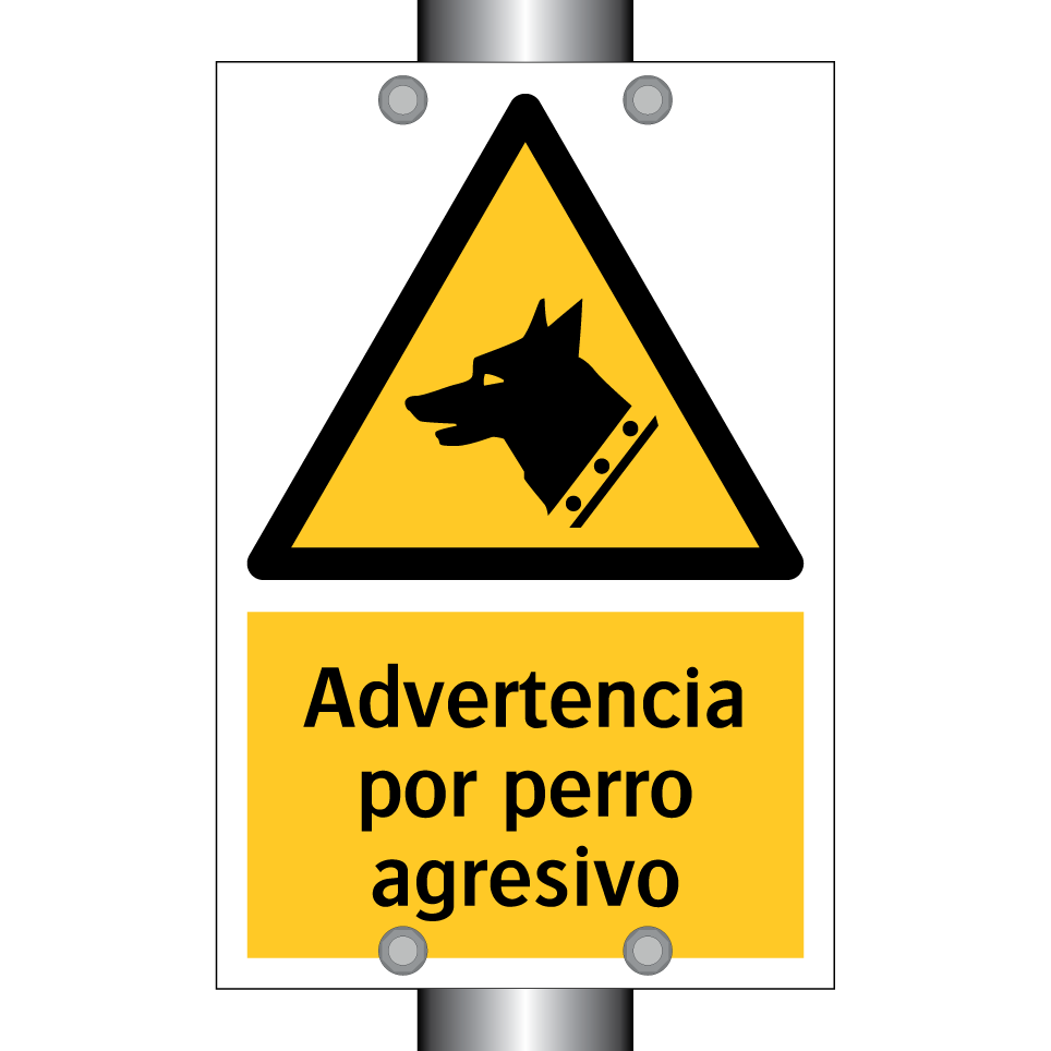Advertencia por perro agresivo