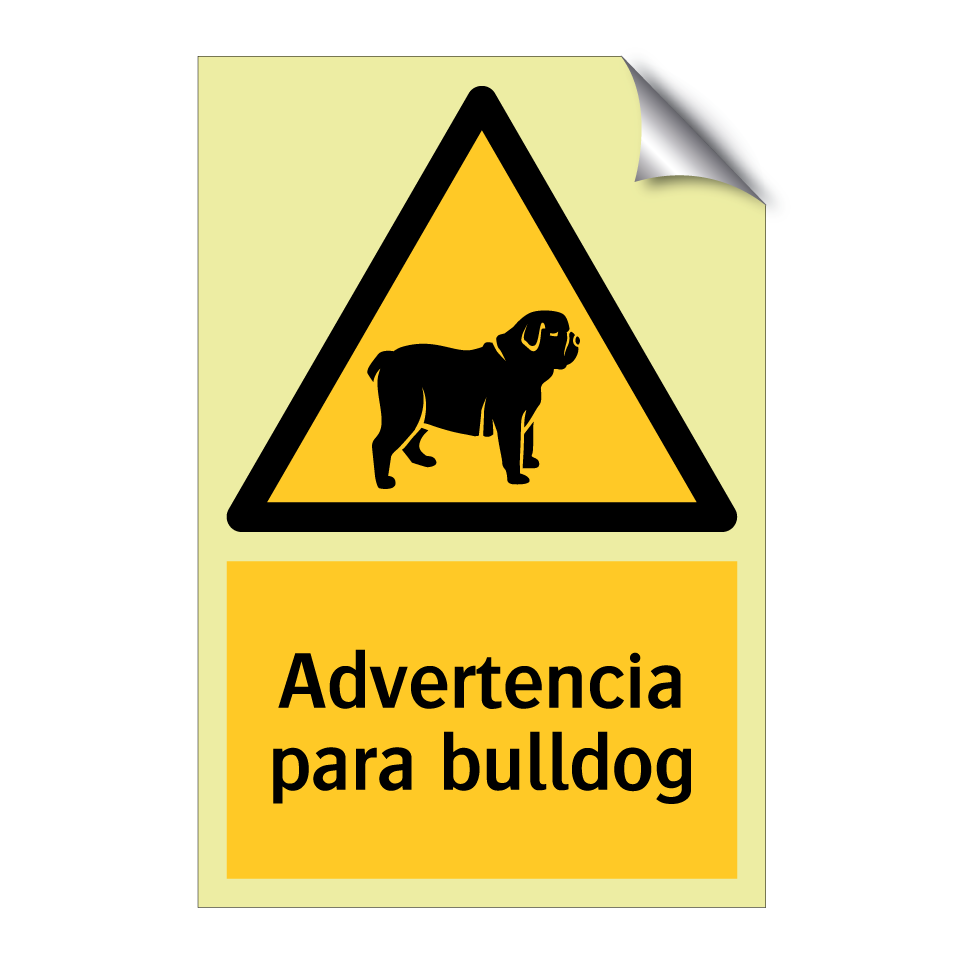 Advertencia para bulldog